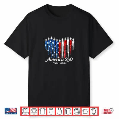 America 250 Heart Flag Drip Patriotic 1776 2026 Shirt