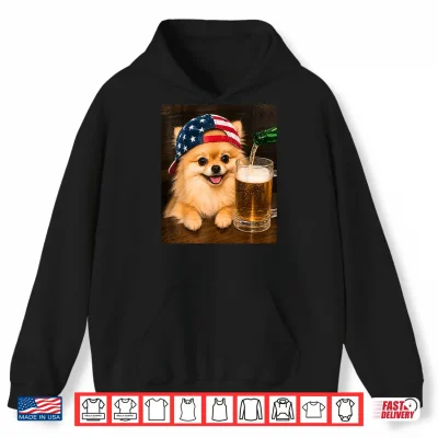 Hoodie Funny Pomeranian Drinking Beer Meme Shirt