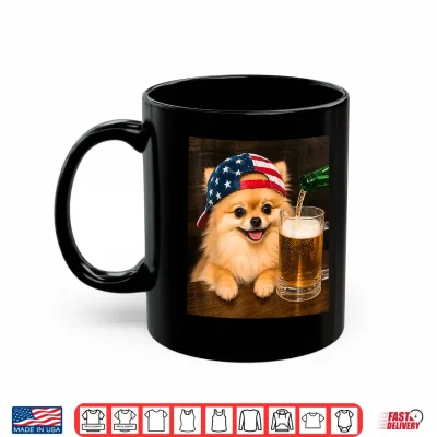 Mug Funny Pomeranian Drinking Beer Meme Shirt