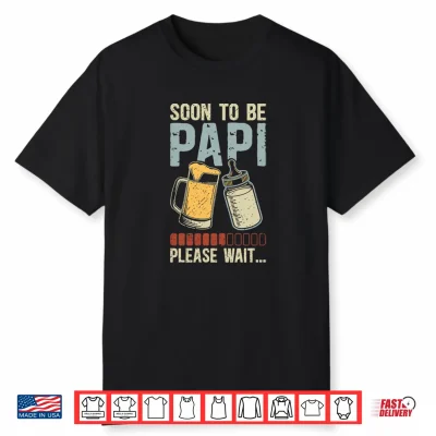 Mens Soon To Be Papi Promoted To Papi Future Papi Grandpa Shirt