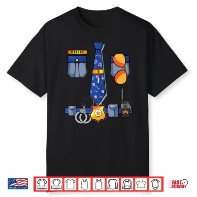 Police Officer Halloween Costume For Boys Kids Toddlers Performance Shirt