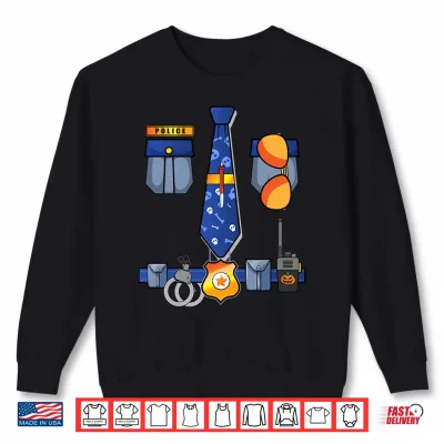 Sweatshirt Police Officer Halloween Costume for Boys Kids Toddlers Performance Shirt