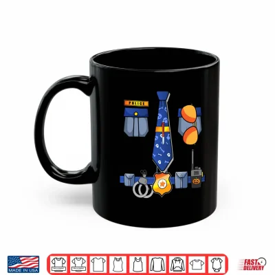 Mug Police Officer Halloween Costume for Boys Kids Toddlers Performance Shirt
