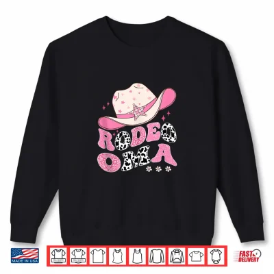 Sweatshirt Rodeo Oma Pink Cowgirl 1St Birthday Family Matching Shirt
