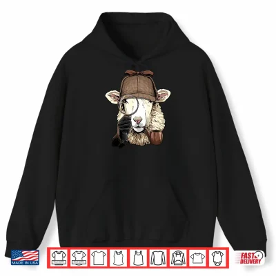 Hoodie Detective Sheep Lamb Spy Investigator Farmer Sheep Lover Performance Shirt