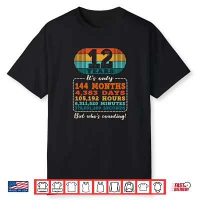 12 Years 144 Months 4383 Days Who’S Counting 12Th Birthday Performance Shirt