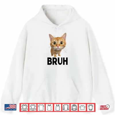 Hoodie Funny Cat Saying Bruh Meme Boys Girls Teen Bruh Kitten Shirt 2