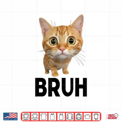 Design Funny Cat Saying Bruh Meme Boys Girls Teen Bruh Kitten Shirt 1