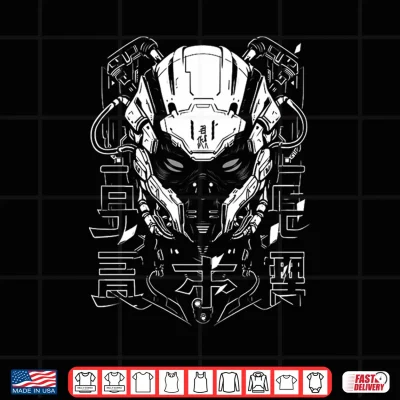 Design Mens Futuristic Techwear Japanese Cyberpunk Harajuku Otaku Performance Shirt 1