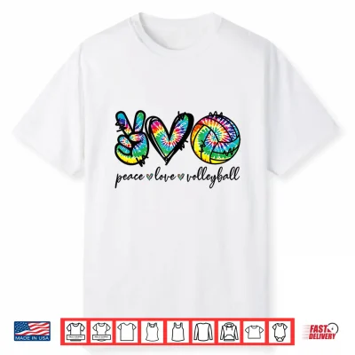 Peace Love Volleyball Player Tie Dye Volleyball Lovers Funny Shirt