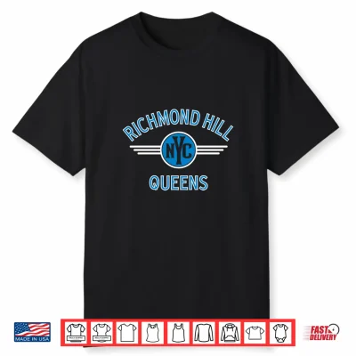 Richmond Hill Queens Nyc Circle Blue Print Performance Shirt