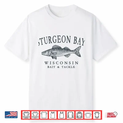 Sturgeon Bay Wisconsin Walleye Lake Fishing Slate Art Shirt