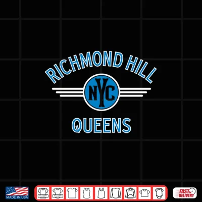 Design Richmond Hill Queens NYC Circle Blue Print Performance Shirt 1