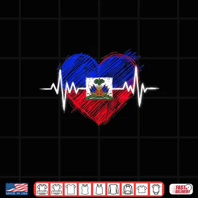 Design Haiti Independence Haitian Flag Day Heartbeat Shirt