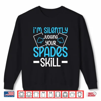 Sweatshirt Mens Spades Card Game Card Player Performance Shirt