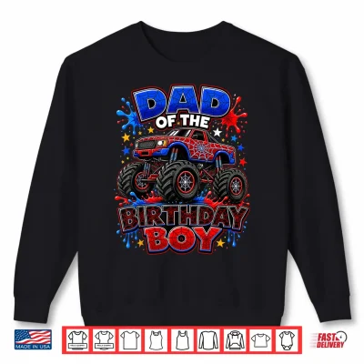 Sweatshirt Monster Truck Dad of The Birthday Boy Spider Web Apparel Shirt