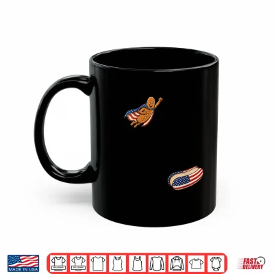 Mug Funny 4th of July Patriotic Hot Dog BBQ Flying into Bun 250 Shirt