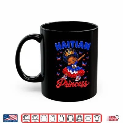 Mug Haitian Princess Flag Day Cute Haiti Dab Girls Kids Toddler Shirt