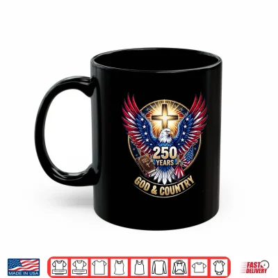 Mug One Nation Under God America 250 Years USA Eagle Christian Shirt
