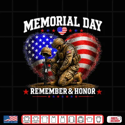 Design Memorial Day USA Flag Remember Honor Patriot Men Women Kids Shirt
