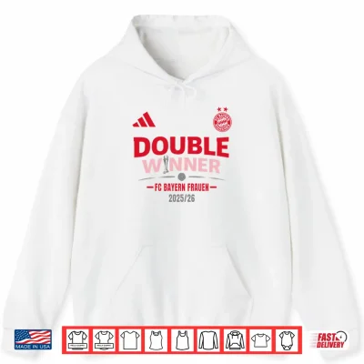 Hoodie Double Winner FC Bayern Frauen 2025 2026 Shirt