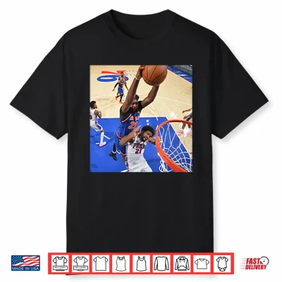 Mitchell Robinson Dunks On Joel Embiid Shirt