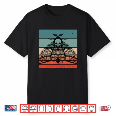 Death’S Head Moth Design Distressed Skull Goth Moth Creepy Performance Shirt