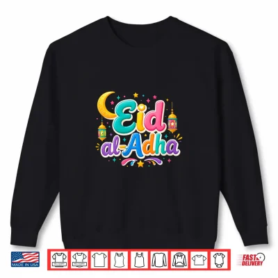 Sweatshirt Happy Eid Al Adha Mubarak Kids Muslim Cute Sheep Tee Holiday Shirt