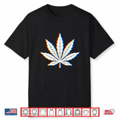 Mens Weed Leaf Trippy Rgb Marijuana Psychedelic Vaporware Edm Performance Shirt