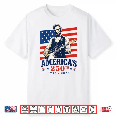 Vintage Abraham Lincoln Abe Lincoln Playing Guitar 250 Years Shirt