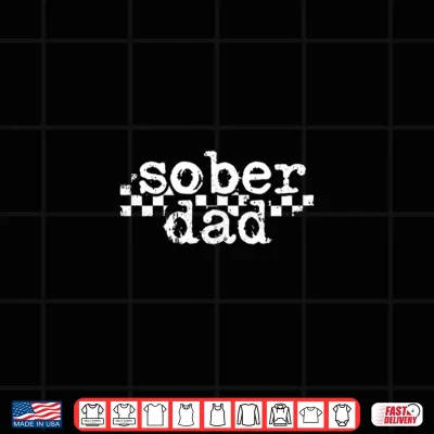 Design Sober Dad Cool Minimalist Distressed Checkerboard Shirt