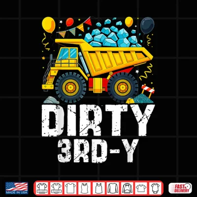 Design Dirty 3rd Y Construction Kids 3 Years Old 3rd Birthday Party Shirt