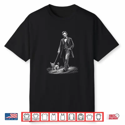 President Abraham Lincoln Walking Chihuahua Vintage Art Shirt