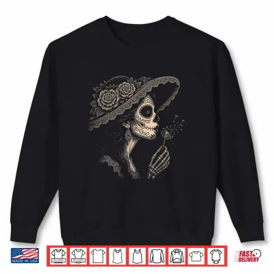 Sweatshirt La Catrina Blowing Wishes Dandelion Shirt