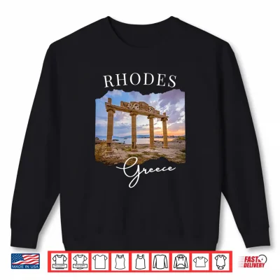 Sweatshirt Rhodes Greece Tourist Souvenir 2026 Cruise Mediterranean Shirt