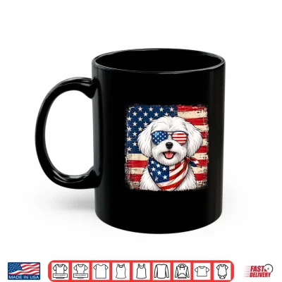 Mug Maltese Dog US America Flag Patriotic Maltese 4th of July Shirt