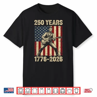 Abraham Lincoln Playing Guitar 4Th Of July 250Th Anniversary Shirt