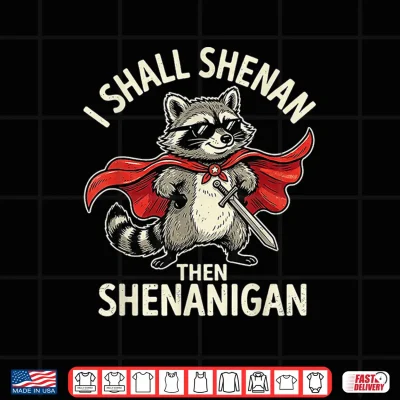 Design Cool Raccoon I Shall Shenan Then Shenanigan Retro Shirt
