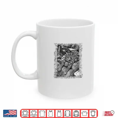 Mug Dark Psychedelic Cat Graphic Surrealism Goth Shirt