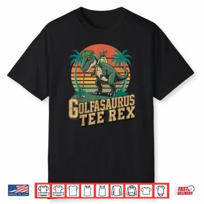 Golfasaurus Tee Rex Vintage Golf Dinosaur Retro Design Shirt