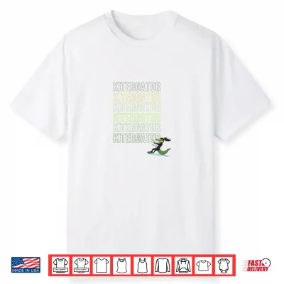 Kitergator Gator Girl Goes Kiteboarding Shirt