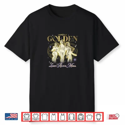 Kids Kpop Demon Hunters Huntrix Golden Zoey Rumi Mira Performance Shirt