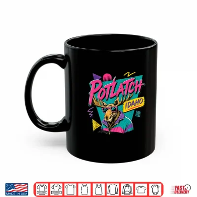 Mug Potlatch Idaho Retro 80s 90s Funky Moose Wearing Sunglasses Shirt
