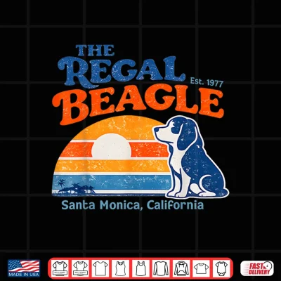 Design Retro The Regal Beagle Est 1977 Santa Monica California Tee Shirt