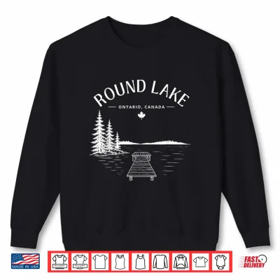 Sweatshirt Round Lake Dock Life Pine Trees Mountain Shirt