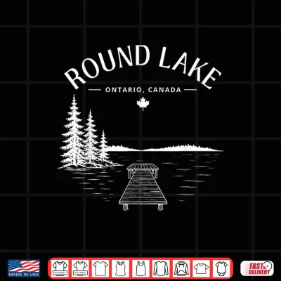 Design Round Lake Dock Life Pine Trees Mountain Shirt