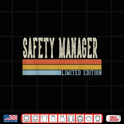 Design Safety Manager Week Retro Vintage Back to School Day Shirt