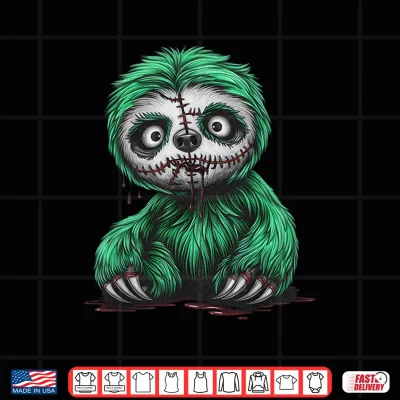 Design Zombie Sloth Halloween Funny Shirt