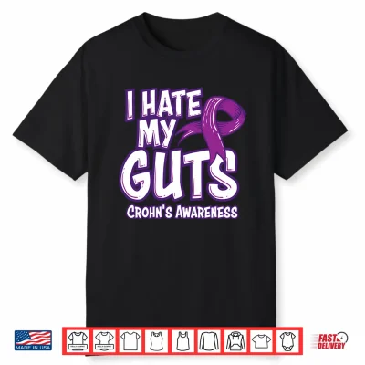 Crohn’S Awareness Gift Funny I Hate My Guts Purple Ribbon Performance Shirt
