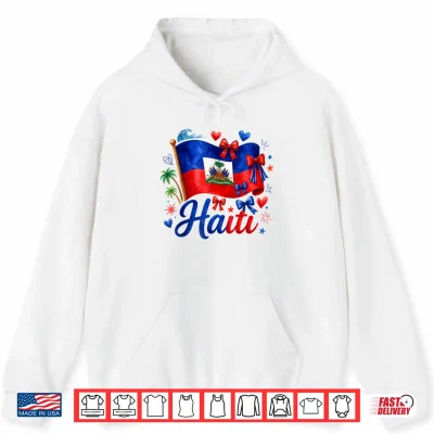 Hoodie Haiti Haitian Flag Outfits for Women Haiti Flag Day Shirt